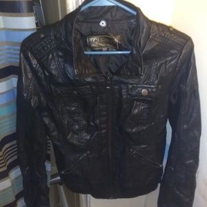 Black biker zip up jacket
